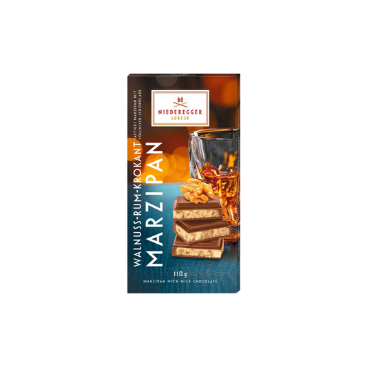 Marsipanplate valnøtt, rom & krokan